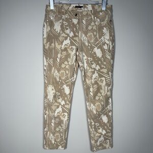 J.McLaughlin Beige Floral Camo Print Stretch Pants Women’s Size 4 Ankle Skinny